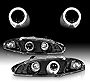 AmeriLite Projector Headlights G2 1 Halo Black for Mitsubishi Eclipse - Passenger and Driver Side