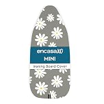 Encasa XO Mini Ironing Board Covers (72x30 cm) Drawstring Tightening with Thick 3 mm Felt Padding, Easy Fit, Scorch Resistant, Printed - Daisy Grey