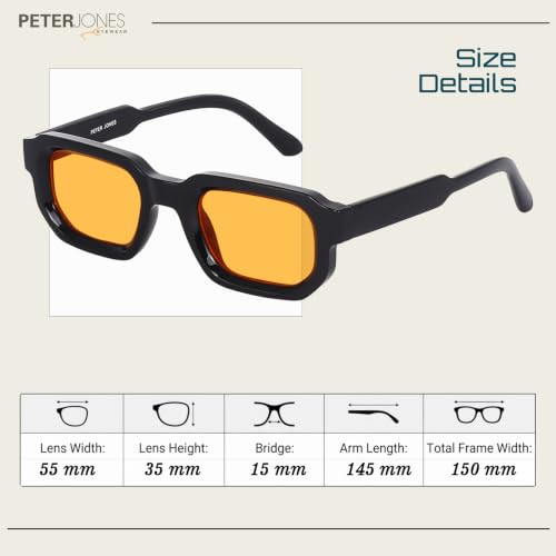 Image of Peter Jones Unisex Broad Frame Square UV /UB Protected Sunglasses (3887)
