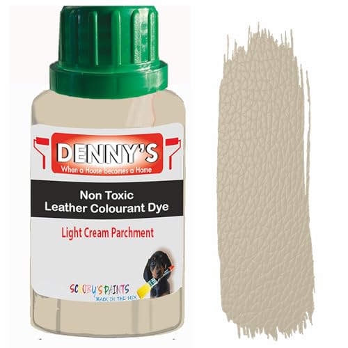 All in One Leather Colourant Self Seal Leather Dye Repair Paint for Furniture, Sofas, Car Seats (Light Cream Parchment, 100ml Bottle)