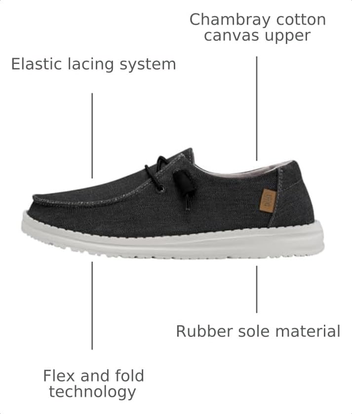 Image of HEYDUDE Women's Wendy Chambray | Women's Shoes | Women's Lace Up Loafers | Comfortable & Light-Weight