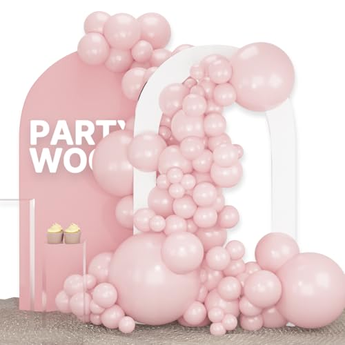 Image of PartyWoo Baby Pink Balloons 100pcs Different Sizes of 36 18 12 10 5 Inch Pastel Light Pale Pink Balloon Arch Kit for Baby Shower Gender Reveal Wedding Princess Birthday Party Decorations Pink-Q18