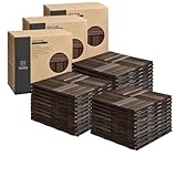 THYOI Premium Deck Tiles, Patio Flooring - Outdoor Waterproof Acacia Wood Tiles for All Weather Use - Balcony, Backyard, Indoor & Outdoor (Square Ft - 30, Espresso, 12S)