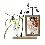 bilderrahmen familienbilder Materialien: MDF-Holzrahmen mit natürlicher Textur. 2 mm dicke Glasfront. Baumschmuck aus schwarzem Metall. Eine süße Glasvase.