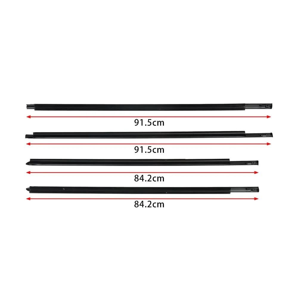 Guarnizione in gomma 55112376AH 55112377AH 55372138AH 55372139AH 4 Pezzi Guarnizione Cinghia Esterna Portiera Per Dodge Per Ram 1500 2500 3500 4500 5500 2009-2021 Striscia Protettiva Vetri Vetro