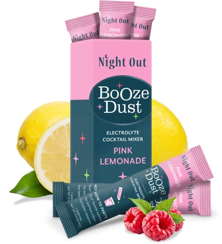Booze Dust Electrolyte Cocktail Mixers | Zero Calorie, Hydrating Mocktail Drink Mix | Keto, Zero Sugar, Vitamins, Low Carb | Detoxing (Pink Lemonade, 10 Single-Serve Sticks) #TOP2