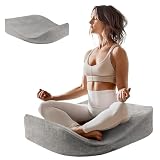 Lisenwood Meditation Cushion - Floor Pillow, Enlarge High Density Extremely Firm, Large Big Foam Floor Cushion Seating for Adults - Premium Yoga Pillows for Adults Gifts for Women, Men,Gray