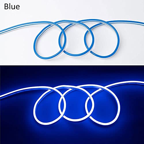 Image of Led Strip RSCT Neon Rope Light Silicon DC Light (5 Meter /16.4 Feet) or Indoor and Outdoor Flexible Waterproof Decorative Light with 12v DC Adapter Include -Blue