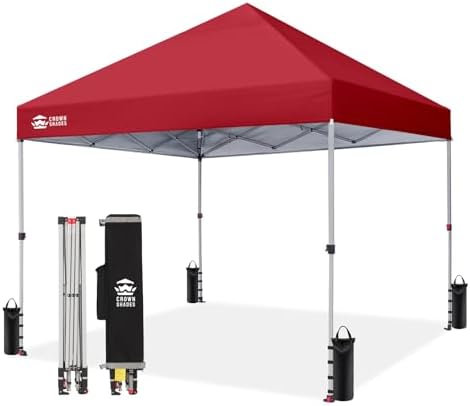 Crown Shades 8x8 pop up canopy tent with patented one-push setup