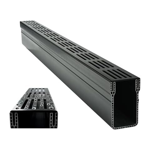 4 x PVC Threshold Drainage Channel with Aluminium Grating Cover
