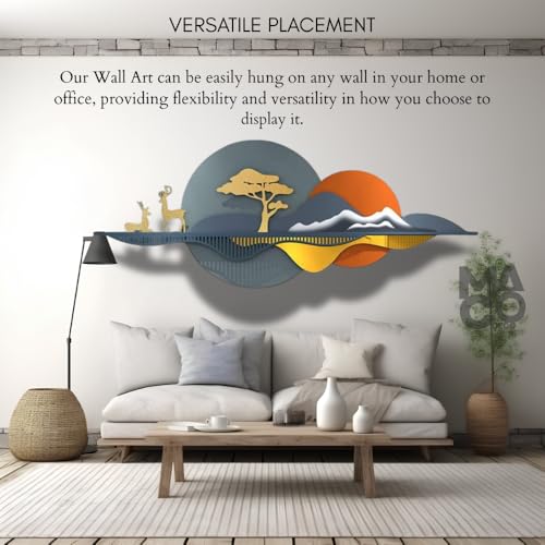 Image of MACODECO Elegant Home Decor Deer wall decor - Wall Decor Items for Living Room, Sophisticated Home Decoration Items for Living Room - Enhance Your Space with Stylish Wall Art