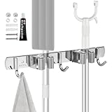 HUZNA Colgador de pared para Escobas y Fregonas,Portaherramientas de...