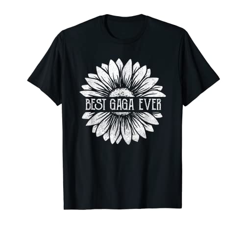 Vintage Best Gaga Ever Sunflower Prparel, Fun Grandma Womens Camiseta