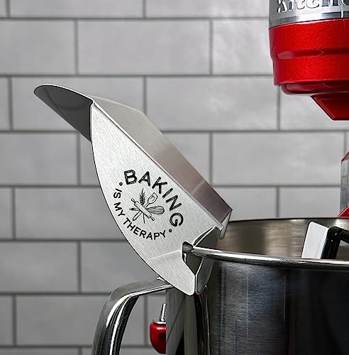New Metro Design Pouring Chute Stand Mixer Replacement Pouring Shield with Unique Laser Etched Motto, Baking is my Therapy