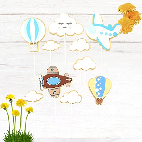 Aboofan Wedding Decor Wedding Topper Cupcake Toppers Cartoon Plane Baby Shower Cupcake Picks Decoration Baby Birthday Party Supplies 20Pcs Cake Decoration Cake Decorating #TOP5