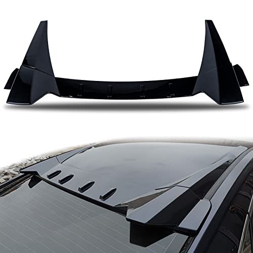 Window Rear Roof Spoiler 3 Pieces Wing Type R Style Compatible with Honda Civic 2016-2021 4 Door Sedan Automotive Body Kits,Glossy Black