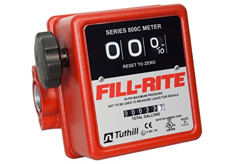 Fill-Rite 807C 3/4" 5-20 GPM 3 Wheel Mechanical Meter, Aluminum, Fuel Transfer Gallon Meter #1