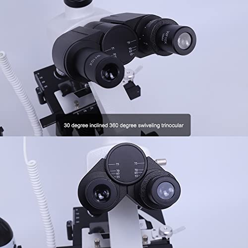 Image of Trinocular Compound Microscope 40X-2500X Magnification Research-Grade, with 7 inch LCD Monitor, with Handheld Microscope