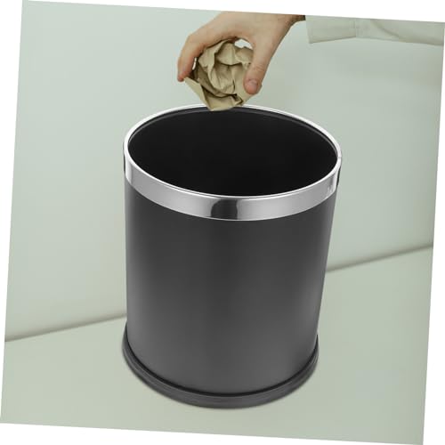 Basurero de hierro rectangular negro para cocina y baño miniatura 7