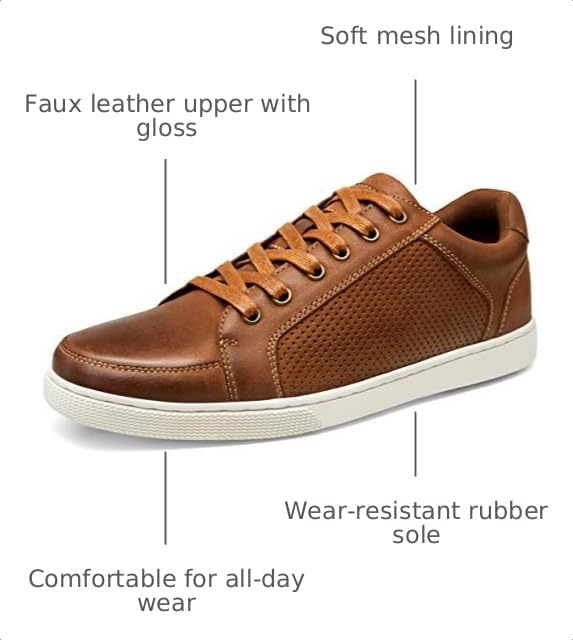 Image of Jousen Men's Fashion Sneakers Classic Retro Casual Shoes for Men Breathable Business Dress Sneaker