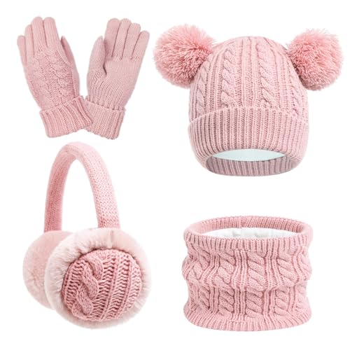 Gorro y bufanda para niños ideales para excursiones con guantes y orejeras