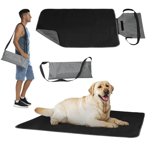 YFbrite Faltbare Outdoor Hundematte| Innen hundedecke waschbar | Gestepptes Kunstleder hundematte wasserdicht| Camping Decke Hund Katze Mat (S)