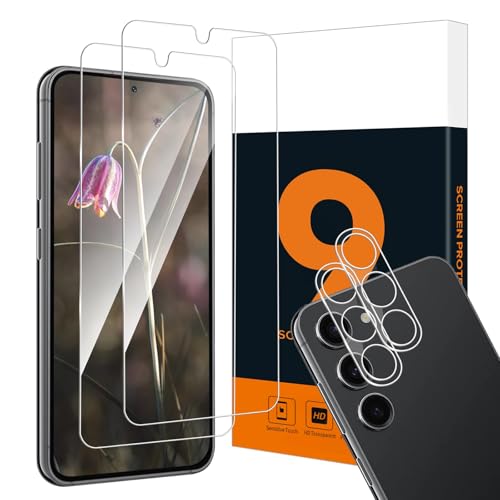 Carantee Schutzfolie für Panzerglas für Samsung Galaxy S23 5G Displayfolie, (2+2) 9H Härte Schutzglas+Linsenfolie, Sensi...