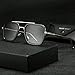 Iron Man Glasses Tony Stark Sunglasses Retro Square for Men Women Sunglasses Downey Silver Frame Transparent Grey Lens (Tony Stark the same color)