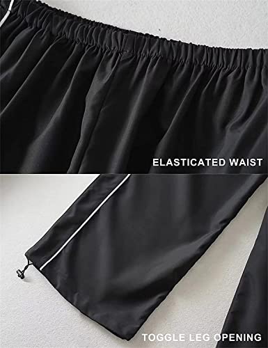 Lianlive Womens Parachute Pants Wide Leg Baggy Y2K Track Pants For Women(Black-Xs) #TOP4