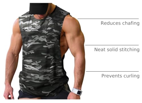 Image of COOFANDY Men Workout Tank Top 2 Pack Gym Bodybuilding Sleeveless T Shirts | Cut Off Muscle Shirts, Moisture-Wicking Tees, Drop Arm Open Side Round Neck Design, Fitness Running Jogging Tank Top Shirts