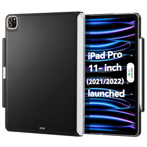 Magic Keyboard�Ή��P�[�X iPad Pro 11�C���`(2022/2021)�p - SmartKeyboard�p�y���V���z���_�[�t���P�[�X�A�t�H���I�X�����o�b�N�J�o�[(�L�[�{�[�h�͊܂܂�Ă��܂���)�A�u���b�N