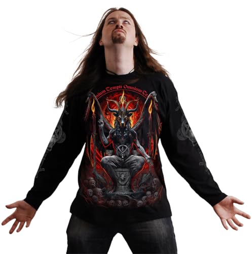 Spiral Baphomet Uomo Maglia Maniche Lunghe Nero Xl 100% Cotone Regular - 2