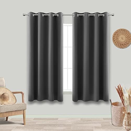 KOUFALL Sage Green Curtains 63 Inch Length for Bedroom 2 Panels Grommet Window Treatments Room Darkening Insulated Blackout Thermal Boho Drapes for Living Room Set Decor 52x63 Inches Long Light Green