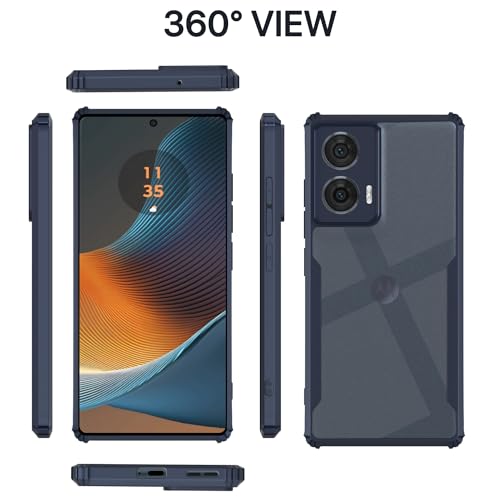 Image of Pikkme Motorola Moto Edge 50 Fusion 5G / Motorola Moto G96 5G Back Cover | Crystal Clear Transparent Back | Ultra Hyrbid | Full Camera Protection | Raised Edge | Bumper Back Case (Blue)