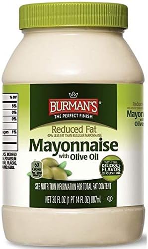 Burman's Reduced Fat Mayonnaise with Olive Oil - 1 Jar (30 oz)