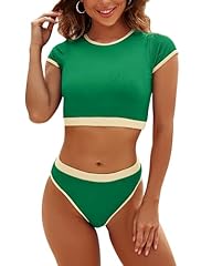 Green Ribbed Bathing Suit