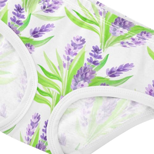 Joisal Colorful Toddler Girls Underwear 2t Cotton Cute Panties Girl Lavender Purple Flowers White Kids Undies Briefs4