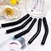 6Pcs Metal Straw Silicone Tips 5/16 IN Wide(8mm Outer Diameter) Food Grade Rubber Flex Elbow Straw Covers Replacement Tip for Stainless Steel Metal Straws,Black