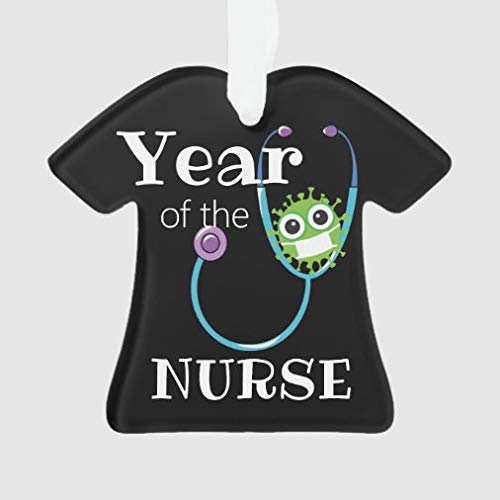 onepicebest Christmas Ornaments Co-vid Nurse Christmas T-Shirt Ornament Xmas Gifts Presents, Holiday Tree Decoration Stocking Stuffer Gift