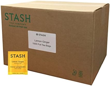 Stash Tea Lemon Ginger Herbal Tea - Naturally Caffeine Free, Non-GMO Project Verified Premium Tea with No Artificial Ingredients, 1000 Count (BULK PACKAGING)