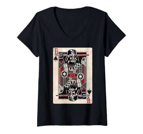 T-shirt Star Wars femme col V coupe ajustée confortable motif Dark Vador