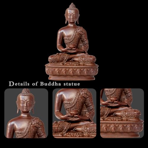 Estatua de Buda de Cobre 2.9 pulg Decoración Interior miniatura 5