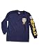 Nypd Kids Unisex Navy Long Sleeve Tee with Yellow Sleeve Print and Chest Patch (Medium)