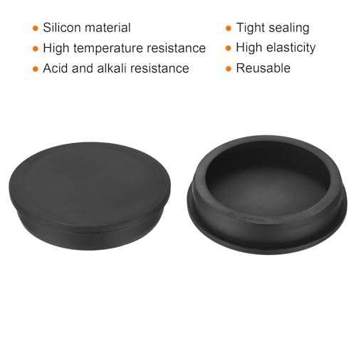 Image of uxcell High Temp Silicone Plug Mount Dia 71.3mm /2.81 inch t Shaped Rubber Stopper Hole Plugs for Powder Coating Plating Waterproof Plugs Sealing Plugs Black Pack of 3(OD 77mm)