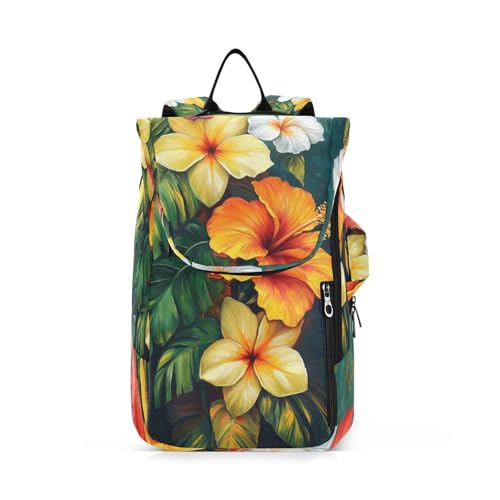 DUOBU Tennis Bag Tropical Flowers Large Waterproof Pickleball Bag for Men and Women Crossbody Backpack for Tennis Badminton Pickleball Racketball