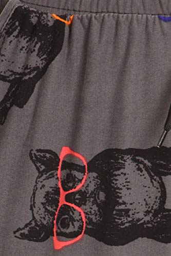 Leggings Depot Jga-R718-L Hipster Frenchie Print Jogger Pants W/Pockets, Large #TOP3