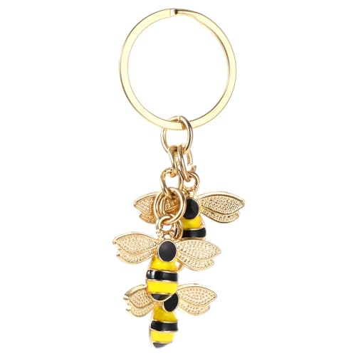 Mabor - Mabor Cute Bee Keychain Charms Enameled for Women, Yellow Bee Keyring with Tassel Purse Bag Wallet Key Chain Decor Accessories