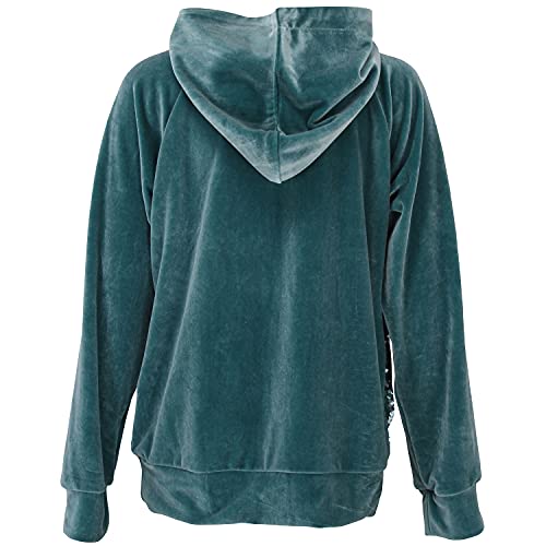 Image of Cutecumber Girls Chenille Sequin Embellished Green Sweatshirt | Soft & Warm Winter Casual Wear Top for Baby Girls & Kids 1-15 Years Green