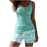 Set di 2 pezzi con stampa sottile e angoli piatti da donna (nuovo modello con grande copriletto diviso), maglietta da uomo, Celeste., 3XL
