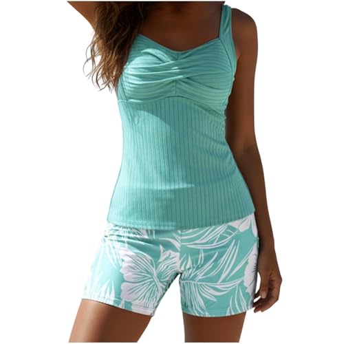 Maillot de bain femme 2 pièces à motif imprimé géométrique